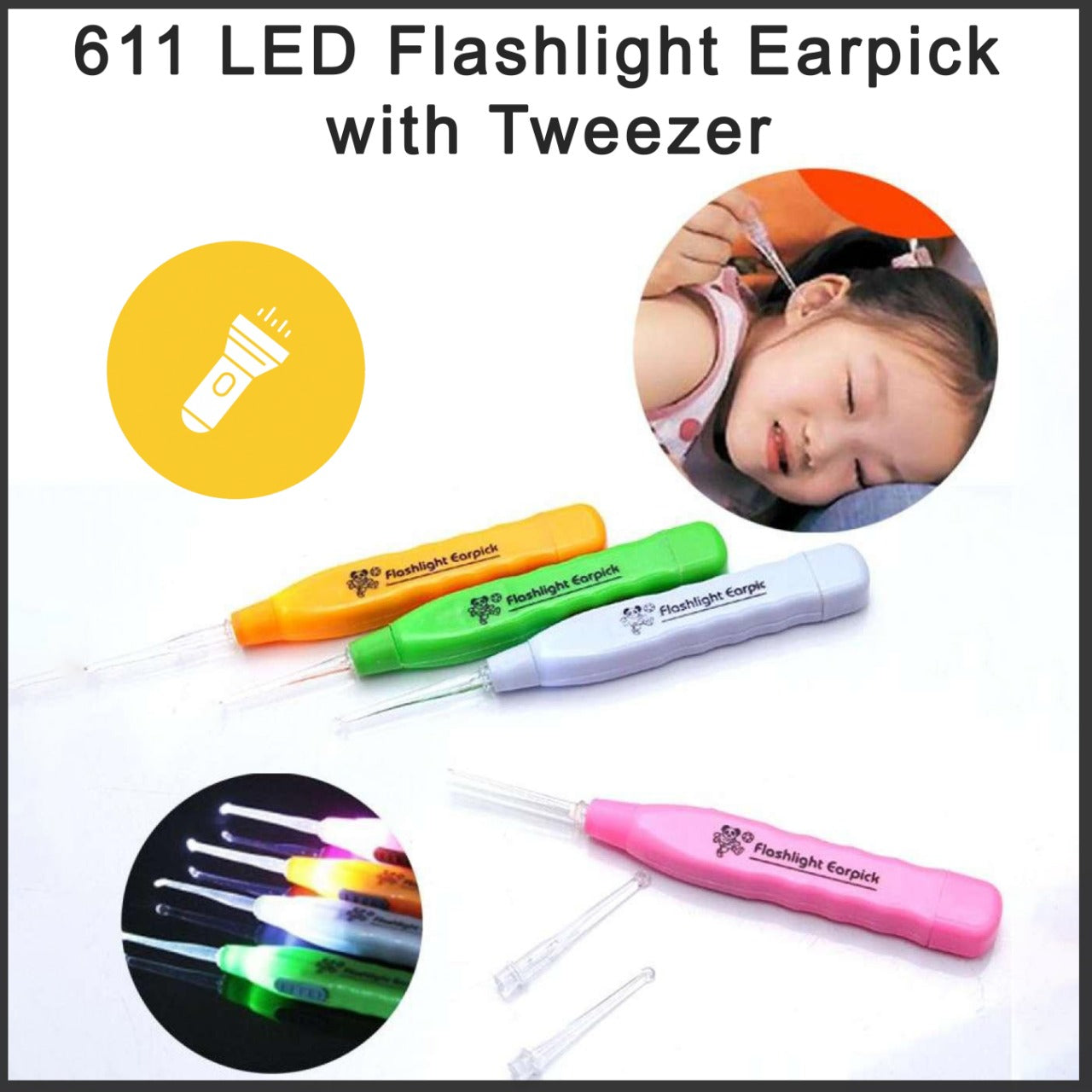 LED Flashlight Earpick with Tweezer LED Flashlight Earpick with Tweezer